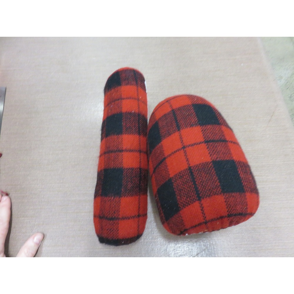 Tailors Ham and Seam Roll Set Red Black Buffalo Plaid Sewing Pressing Tools